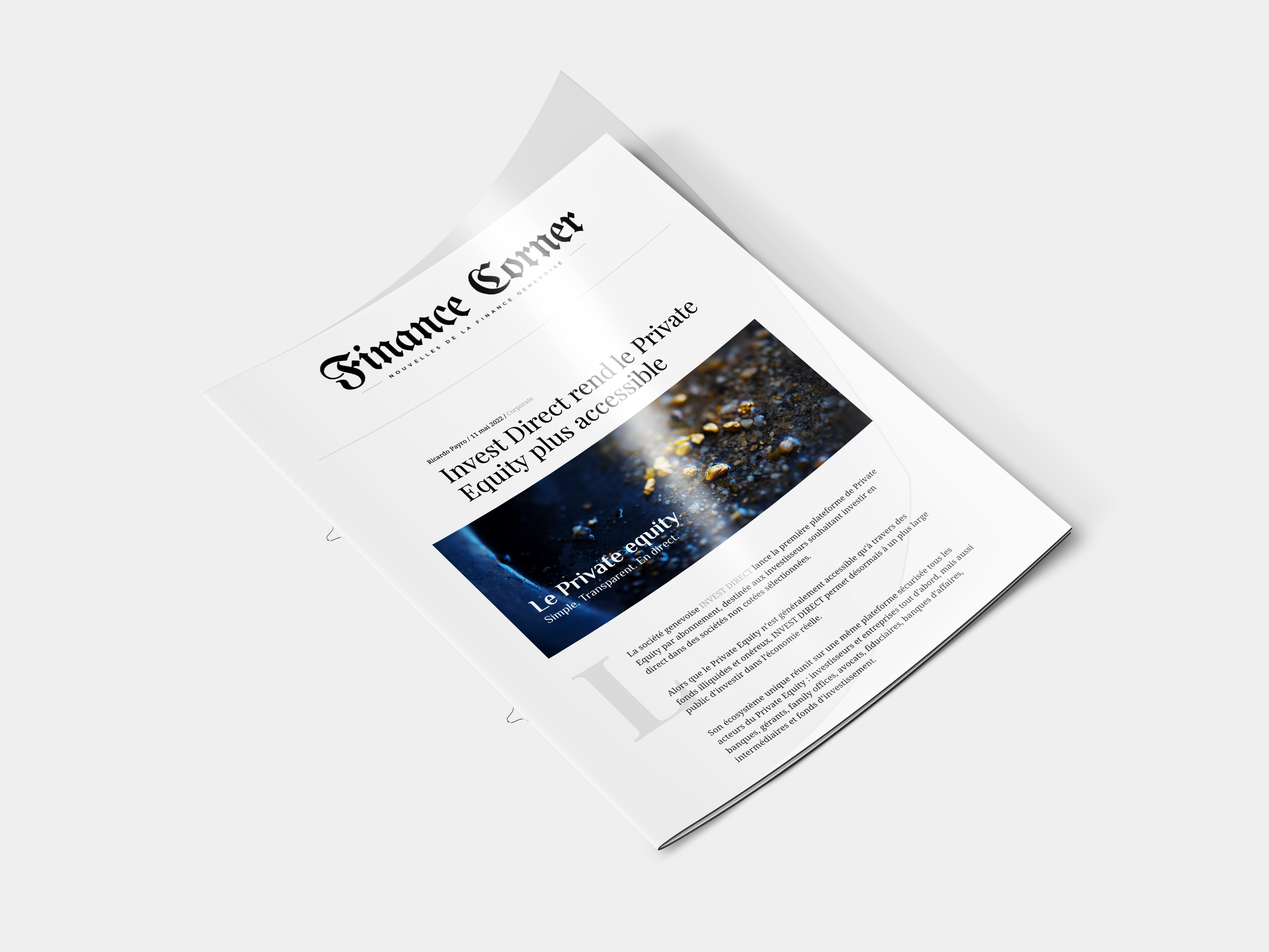 Extrait de communiqué Finance Corner à propos d'INVEST DIRECT