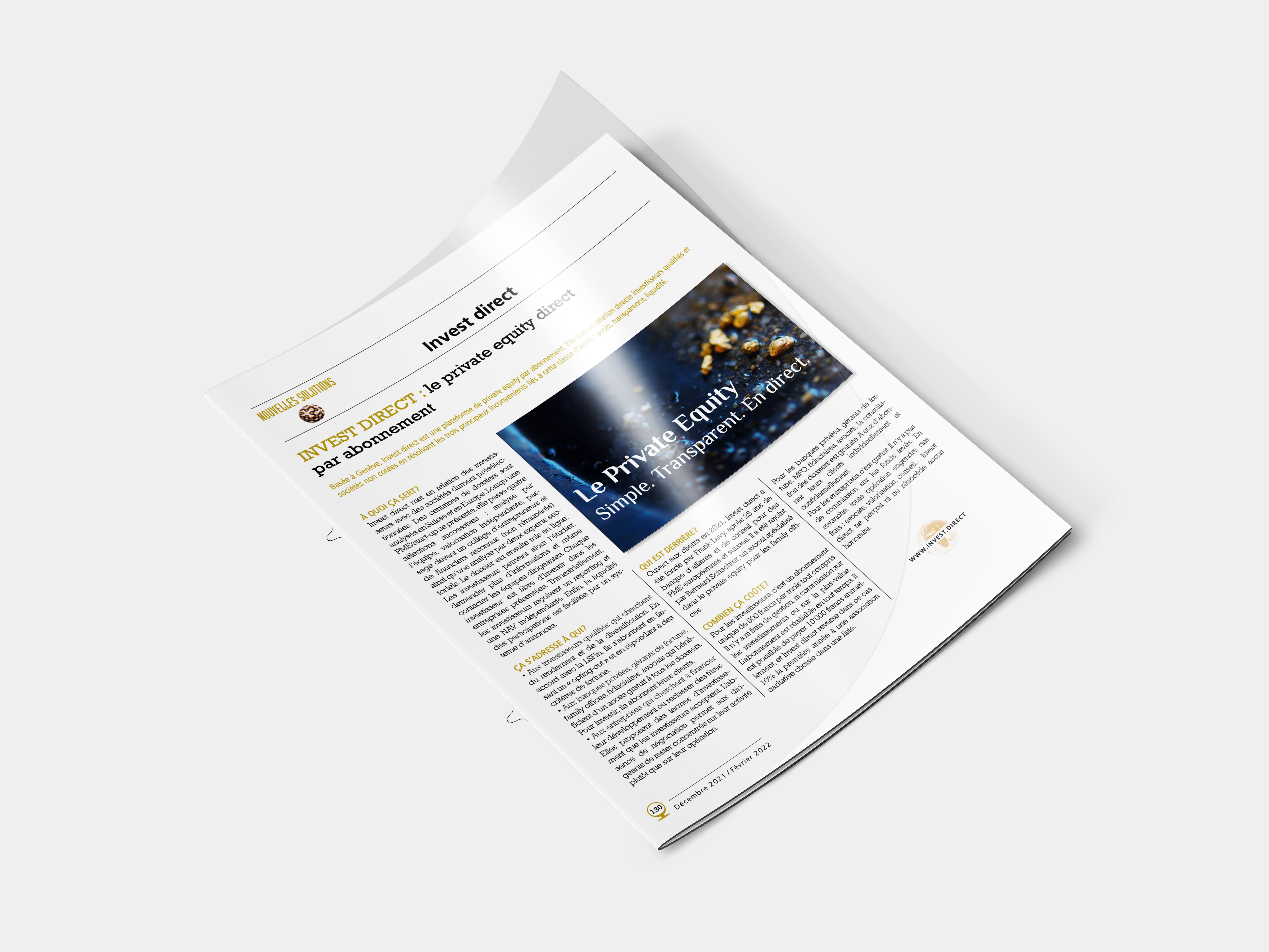 extrait de l'article de presse Nouvelles Solutions